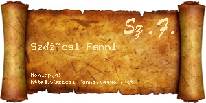 Szécsi Fanni névjegykártya