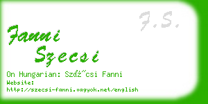 fanni szecsi business card